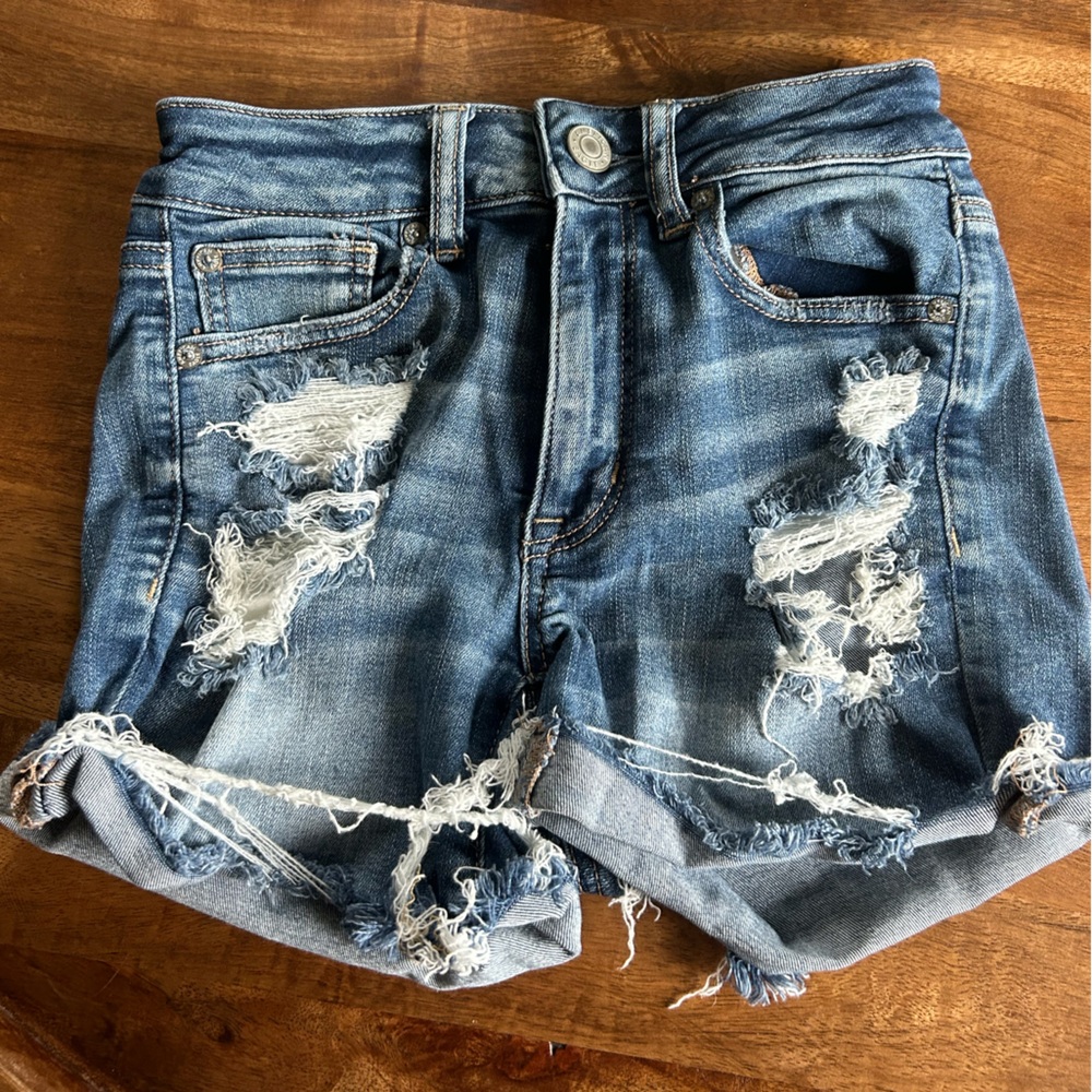 Distressed Denim Shorts